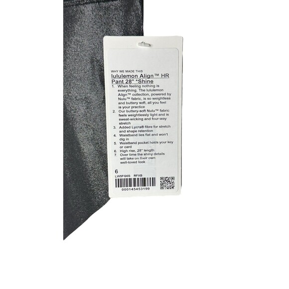Lululemon Align High Rise 28” Shine Radiate Foil Black Size 6 NWT - Picture 9 of 9